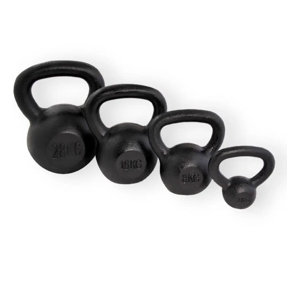 Kettlebell - Entrenamiento funcional - 10 kg - Hierro fundido - Negro 3/3