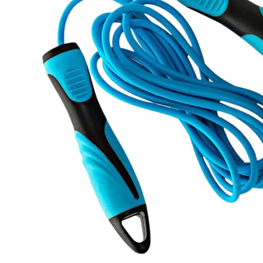 Cuerda de salto - Fitness - Pesada, ajustable - FDL - Azul eléctrico 2/3