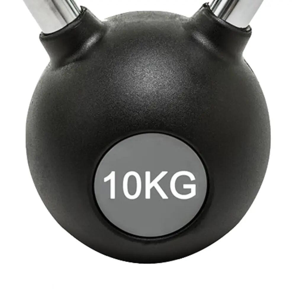 Kettlebell - funcional - 10 kg - agarre de acero - negra 3/3