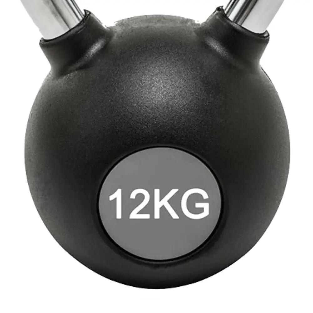 Kettlebell - Entrenamiento funcional - 12 kg - Acero inoxidable - Negra 3/3
