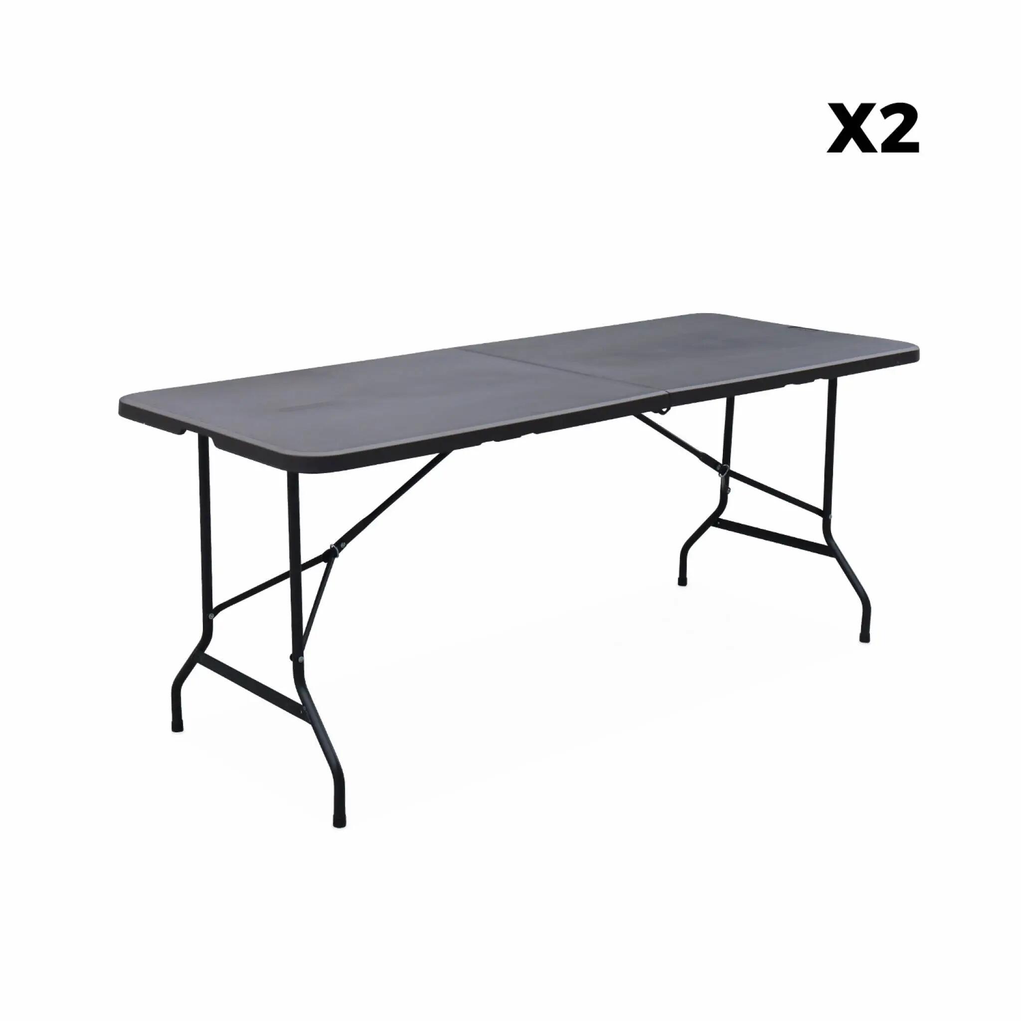 2er-Set klappbare Partytische aus Kunststoff Dunkelgrau 180 cm Fiesta 9/9