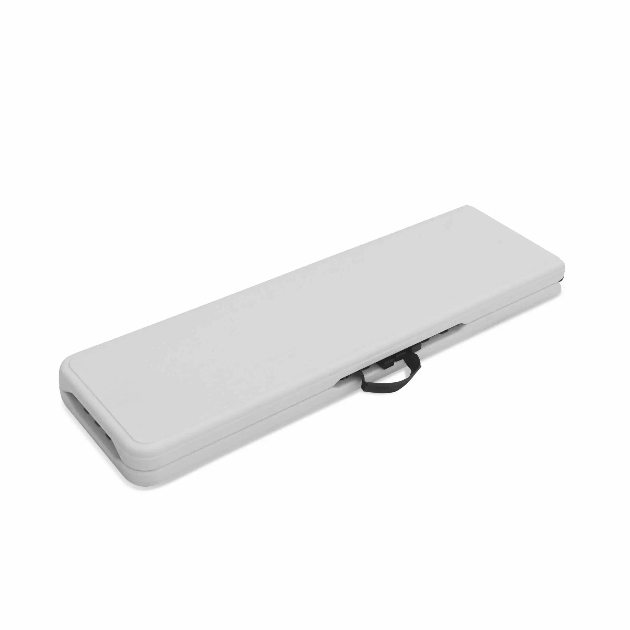 Mesa de receção dobrável em plástico e banco, Branco 8/11