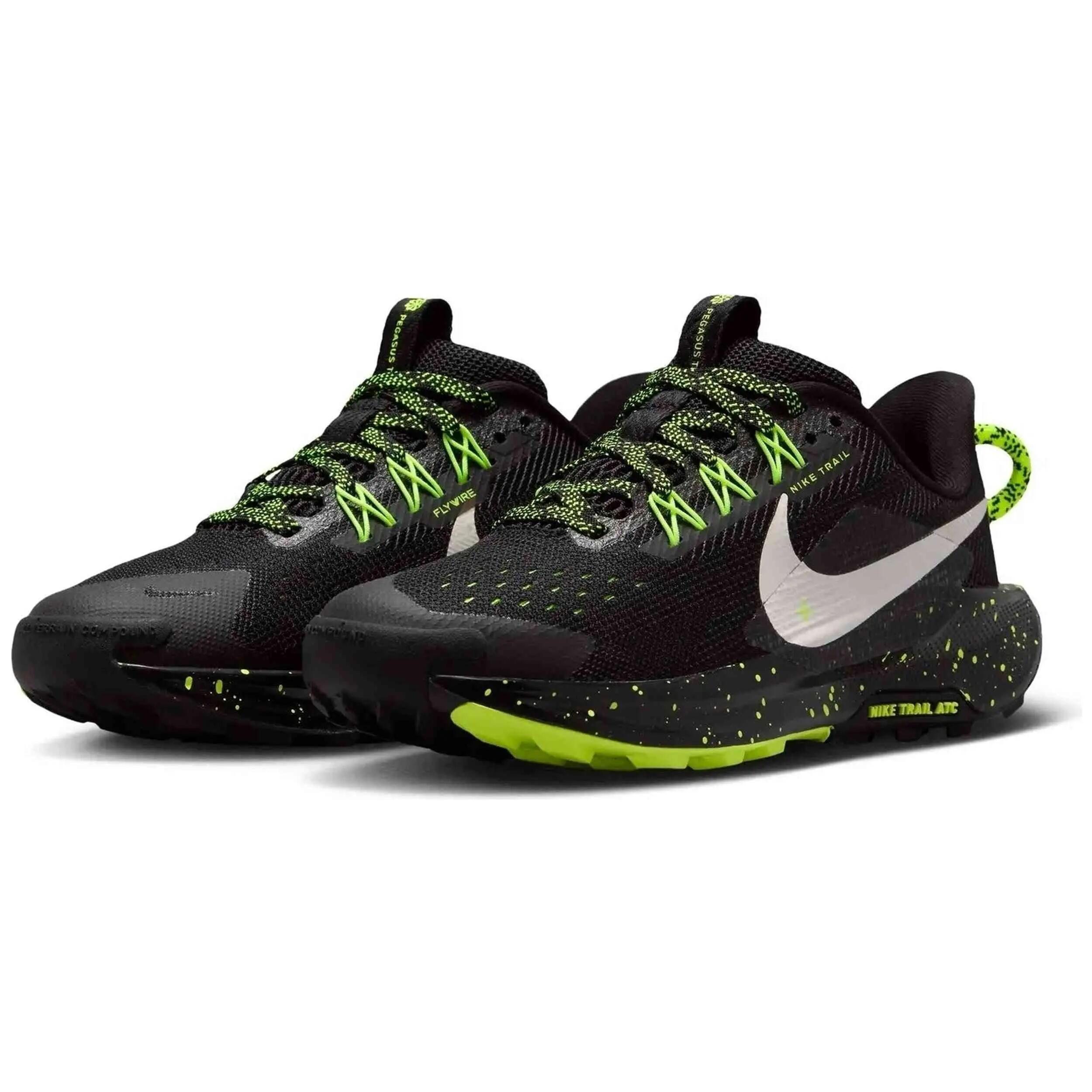 Nike Pegasus Trail 5 Scarpe Trail Bambino Nero/Verde 3/5