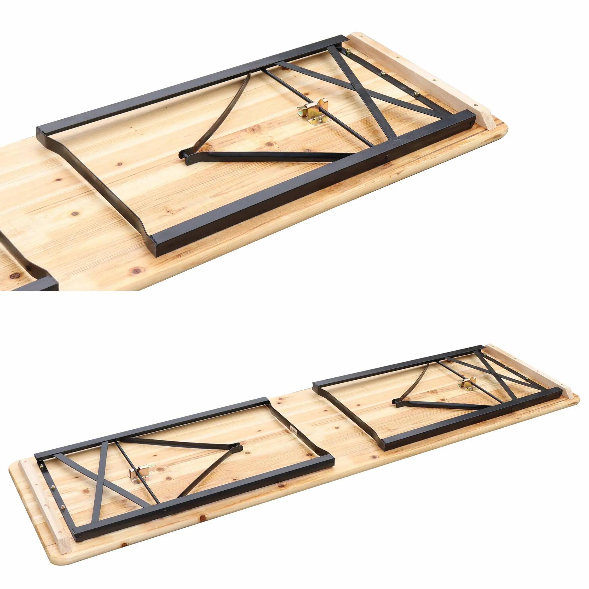 Table en bois 180cm avec 2 bancs pliable, 6 places | sweeek 10/11