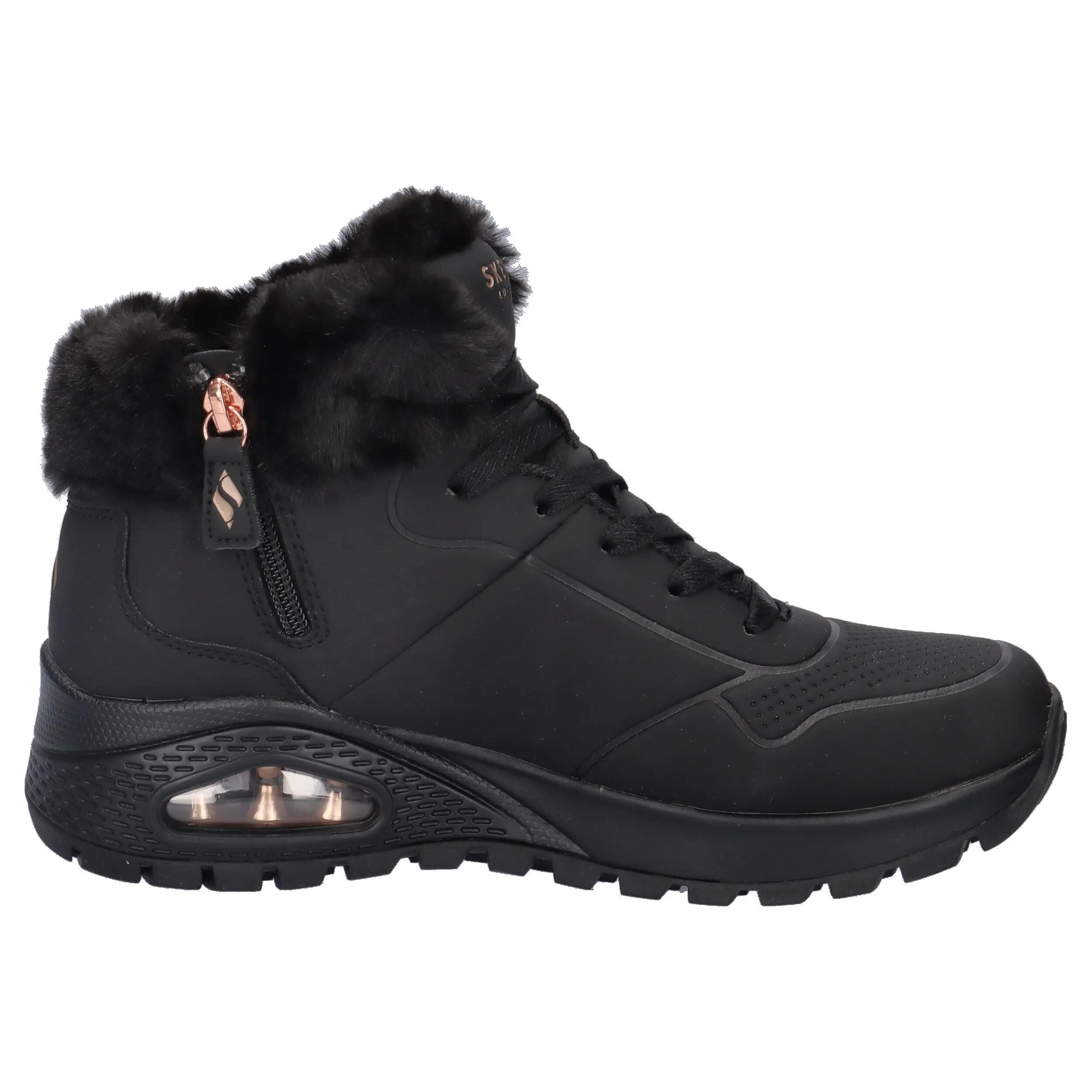 Platte Enkellaarzen Dames Skechers Uno Rugged-arctic Avenue Zwart 7/14