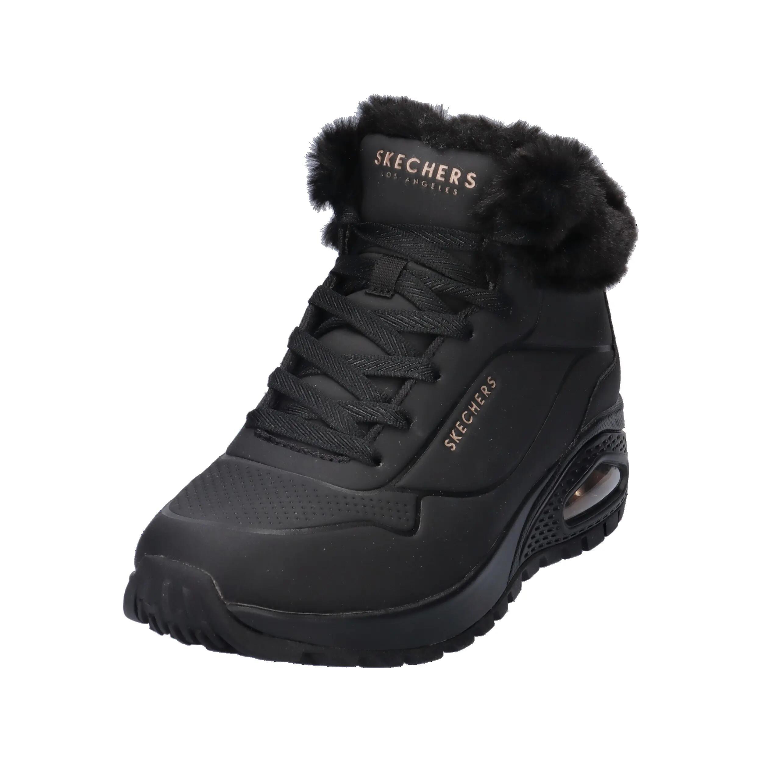 Platte Enkellaarzen Dames Skechers Uno Rugged-arctic Avenue Zwart 4/14