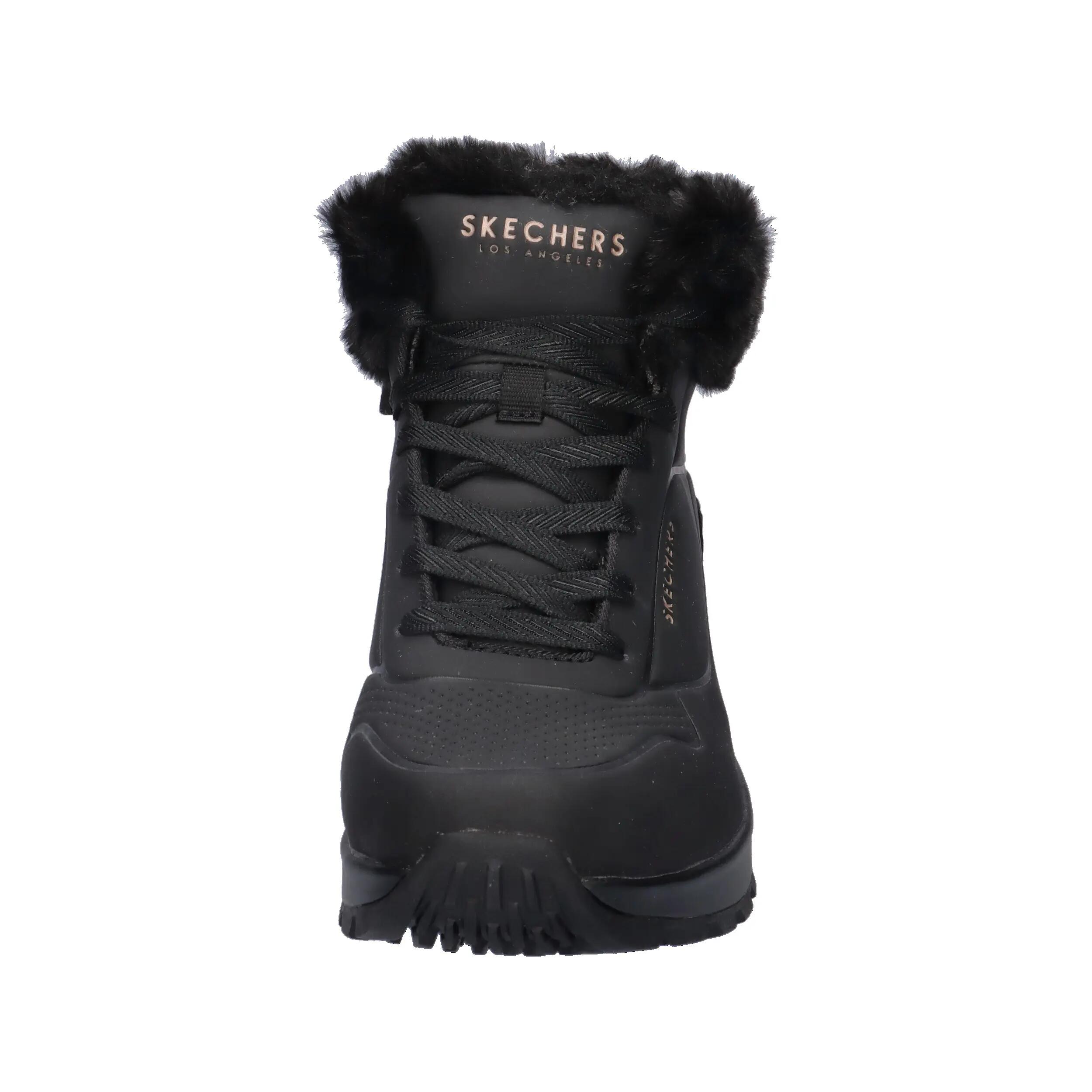 Platte Enkellaarzen Dames Skechers Uno Rugged-arctic Avenue Zwart 3/14