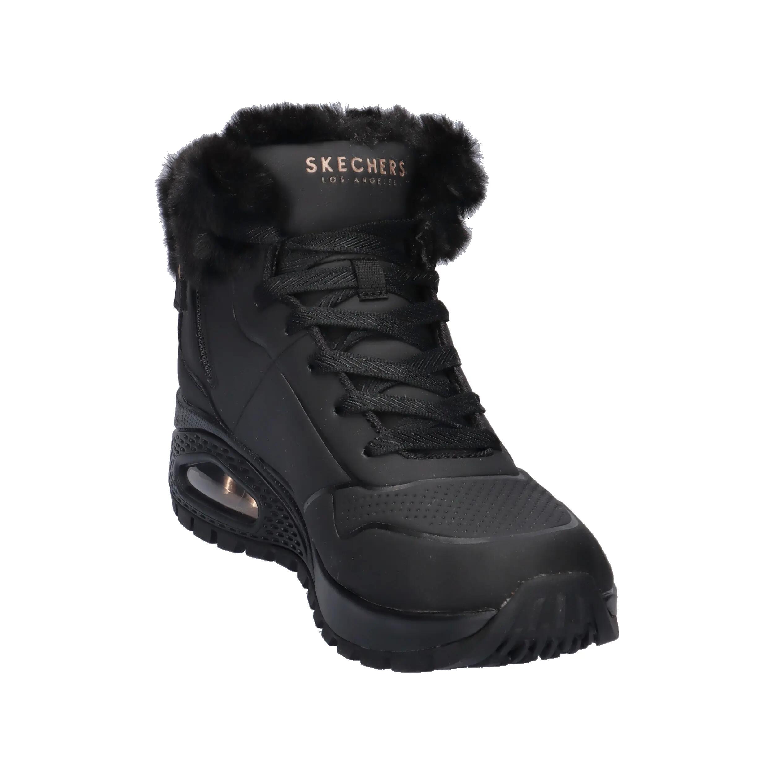 Platte Enkellaarzen Dames Skechers Uno Rugged-arctic Avenue Zwart 2/14
