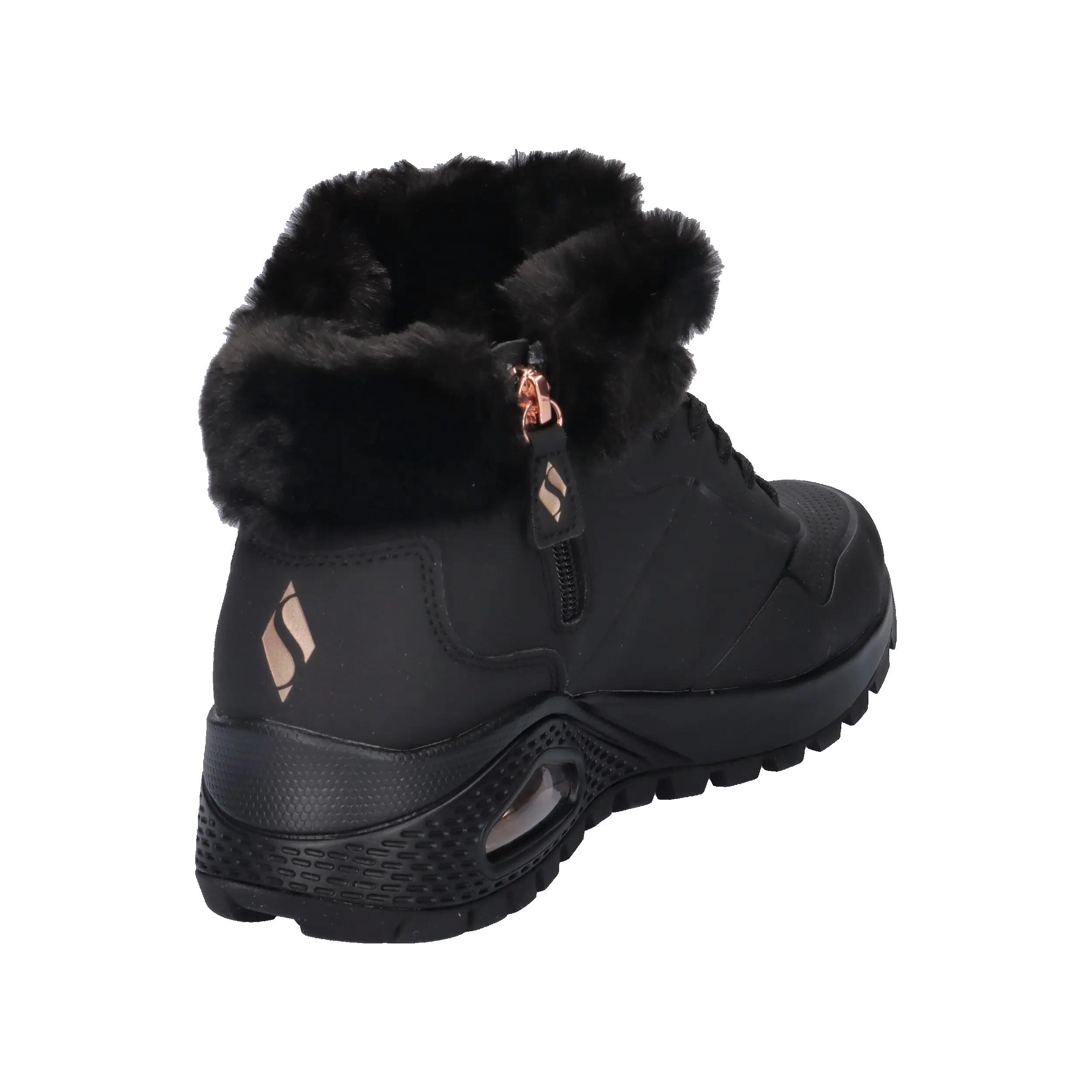 Platte Enkellaarzen Dames Skechers Uno Rugged-arctic Avenue Zwart 13/14