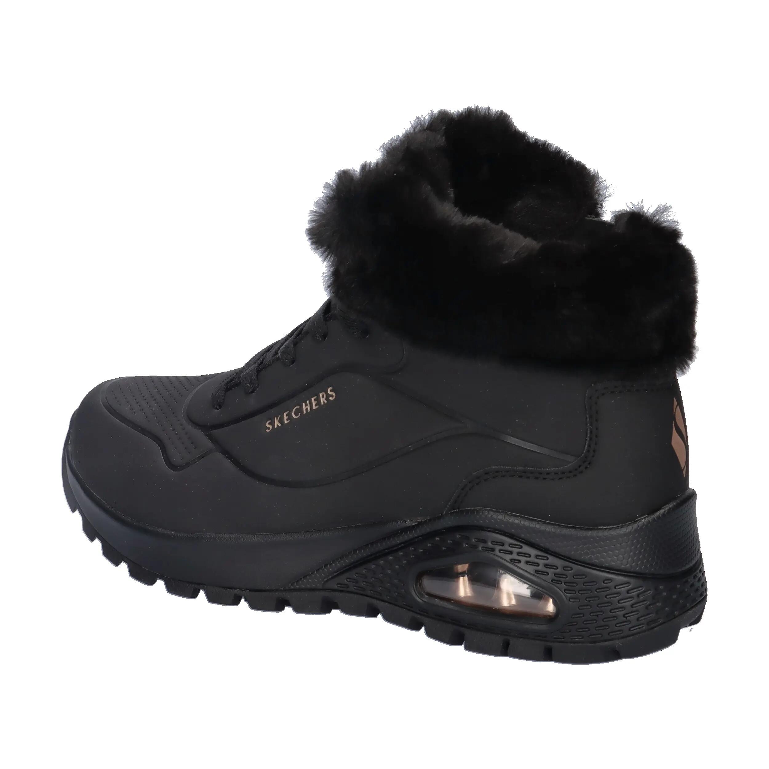 Platte Enkellaarzen Dames Skechers Uno Rugged-arctic Avenue Zwart 10/14