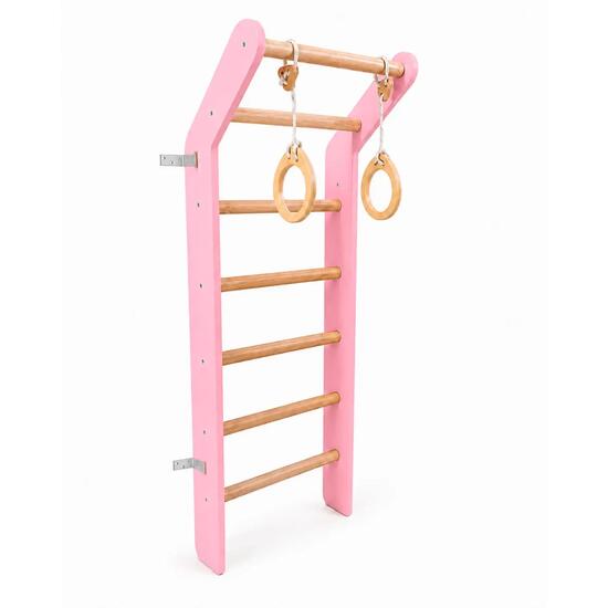 Espalier de gymnastique enfant échelle bois anneaux Toddler Naturel