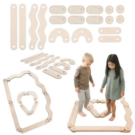 Chemin d’équilibre en bois pour enfants