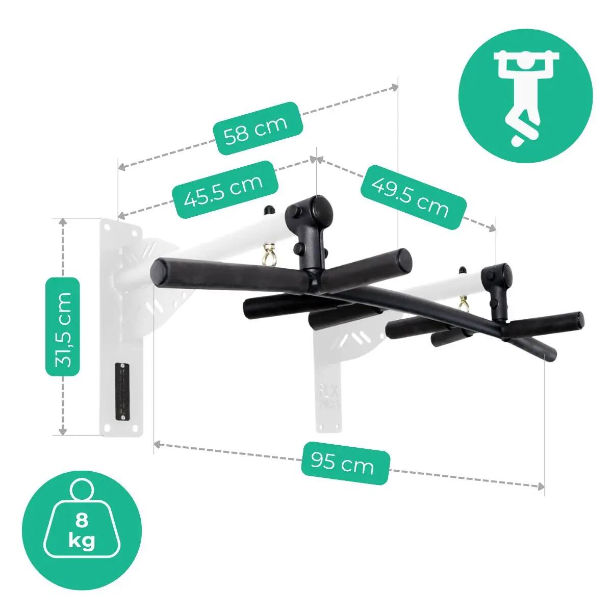 Barre de Traction Murale Drago Musculation Acier Fitness 3/7