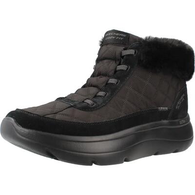 Platte enkellaarzen dames skechers zwart