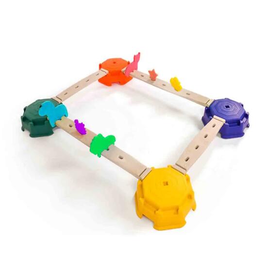 Poutre d'équilibre et pierres sensorielles pour enfants Zoo