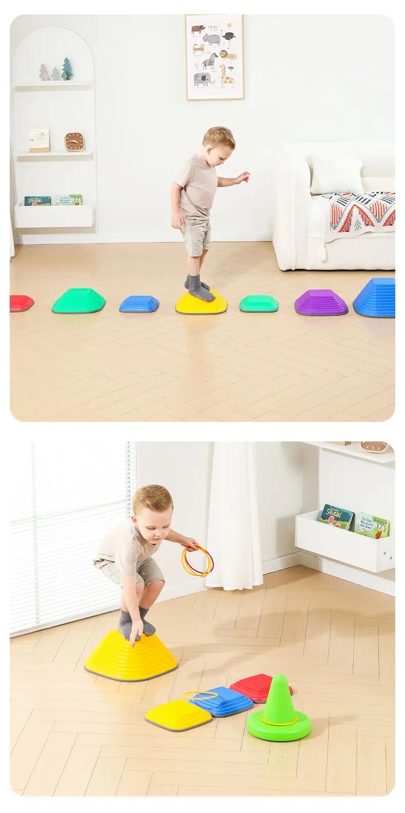 Pietre Sensoriali di Equilibrio per Bambini Set da 6 Montessori 6/8