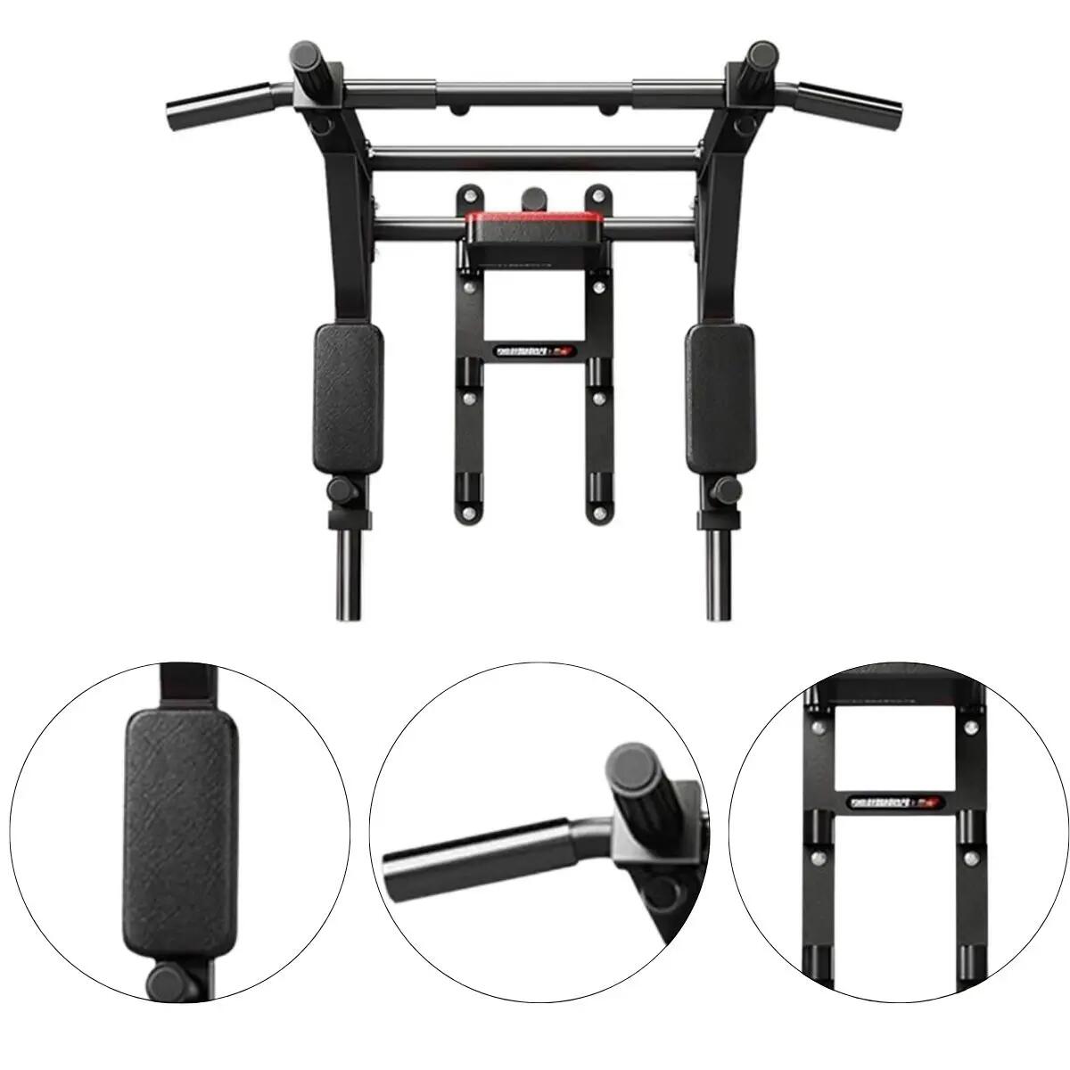 Musculation Barre de Traction Station de Dips 2en1 X-sport Noir 1/7