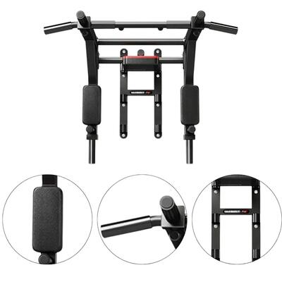 Fitness optrekstang dip station 2-in-1 wandmontage x-sport zwart