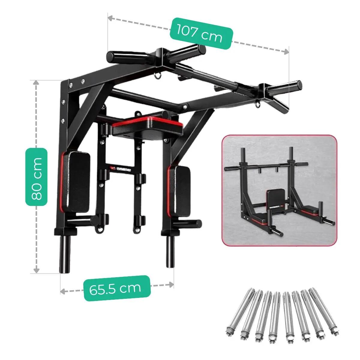 Musculation Barre de Traction Station de Dips 2en1 X-sport Noir 4/7