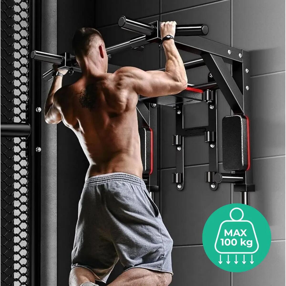 Musculation Barre de Traction Station de Dips 2en1 X-sport Noir 2/7