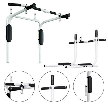 3-in-1 Wand-Klimmzugstange Weiß – Mit Handlauf