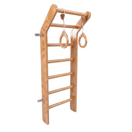 Espalier de gymnastique enfant échelle bois anneaux Toddler Naturel