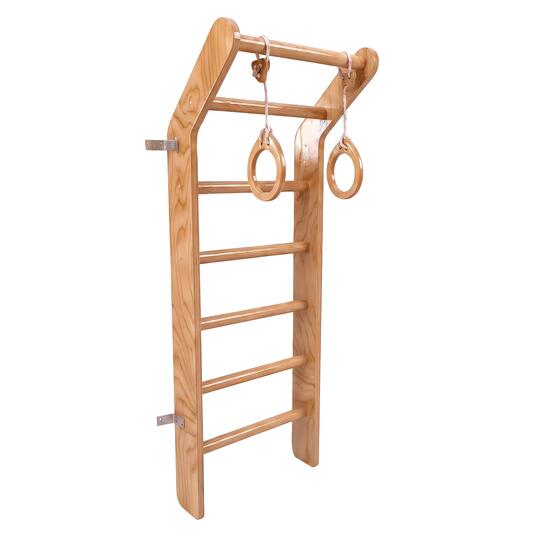 Espalier de gymnastique enfant échelle bois anneaux Toddler Naturel