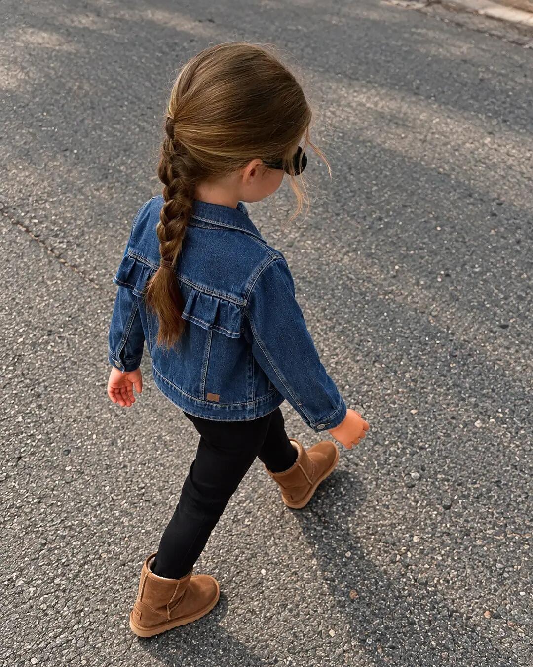 Jaqueta jeans infantil | Jeans azul com 4/5
