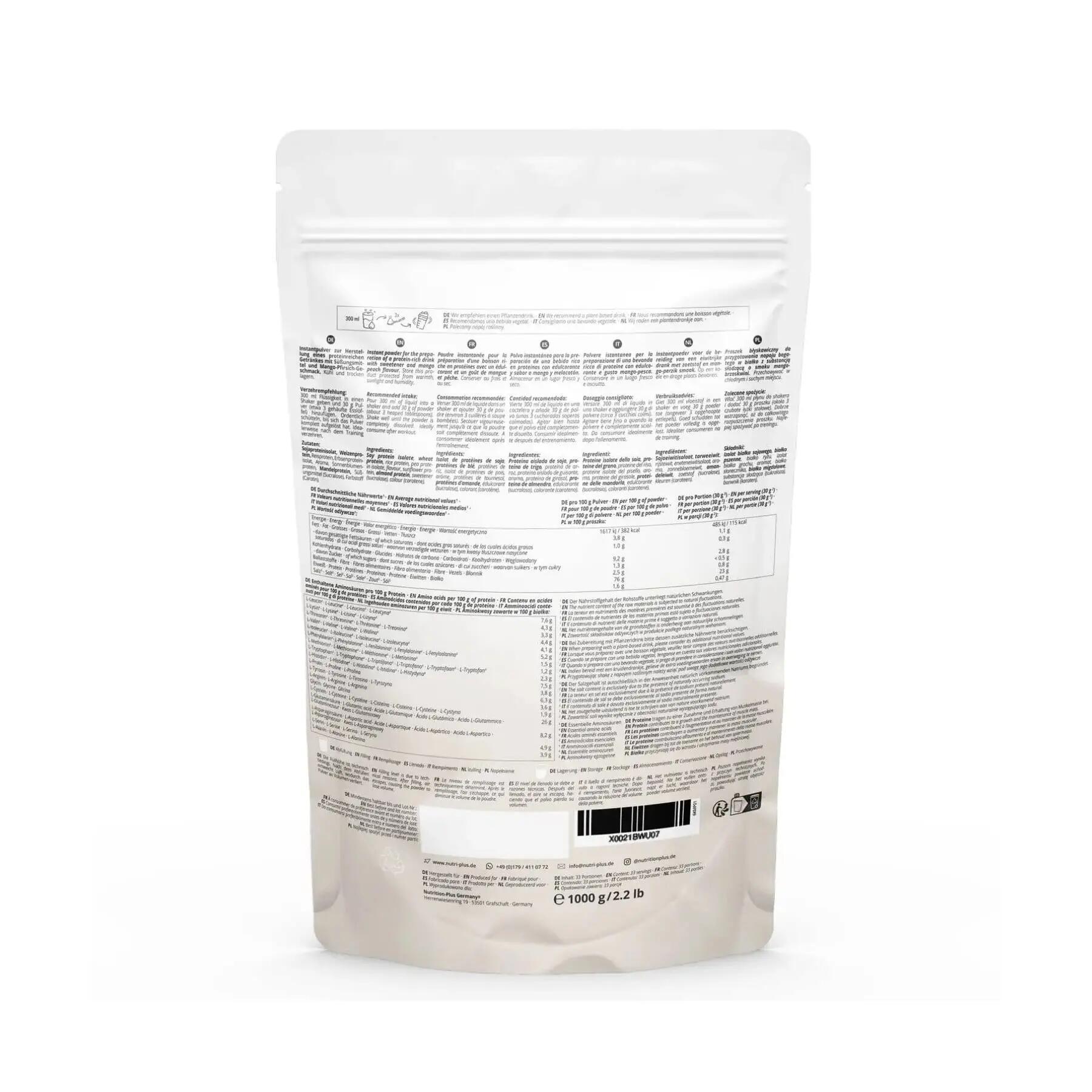 Nutri+ Vegan 6K Protein - 1 kg Mango-Peach. 3/5
