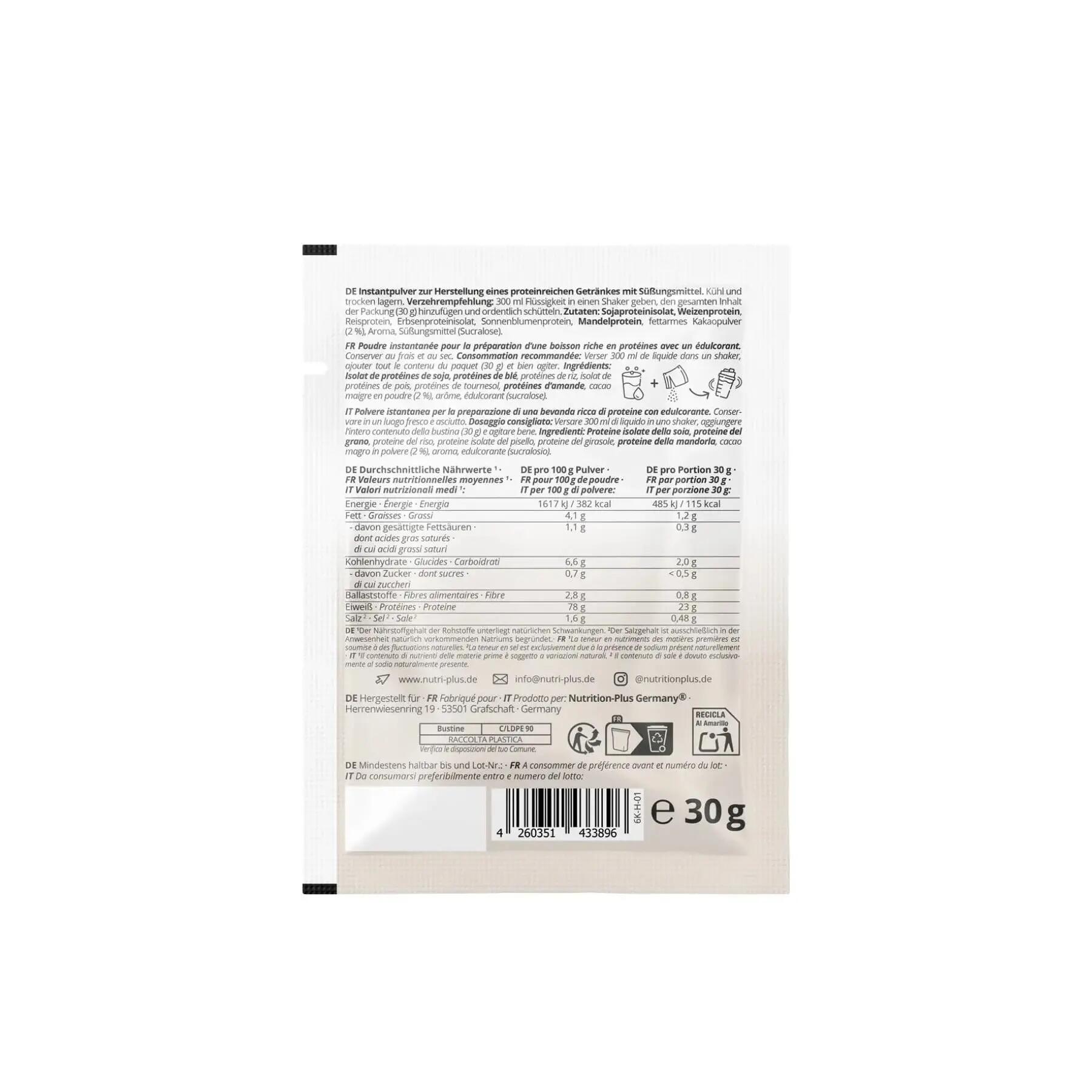NUTRI+ Vegan 6K Protein Sample 30 g - Hazelnut flavour. 3/3