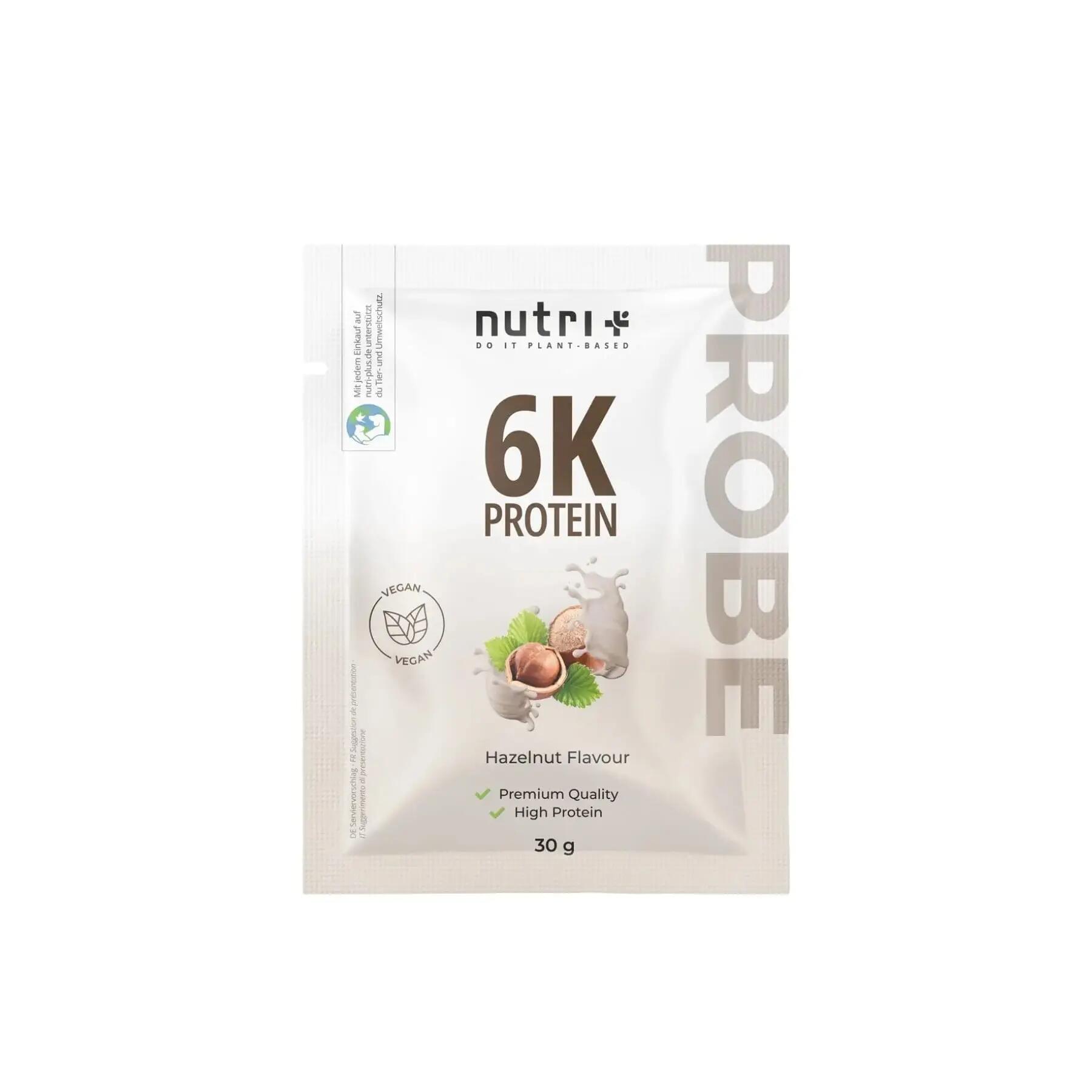 NUTRI+ Vegan 6K Protein Sample 30 g - Hazelnut flavour. 2/3