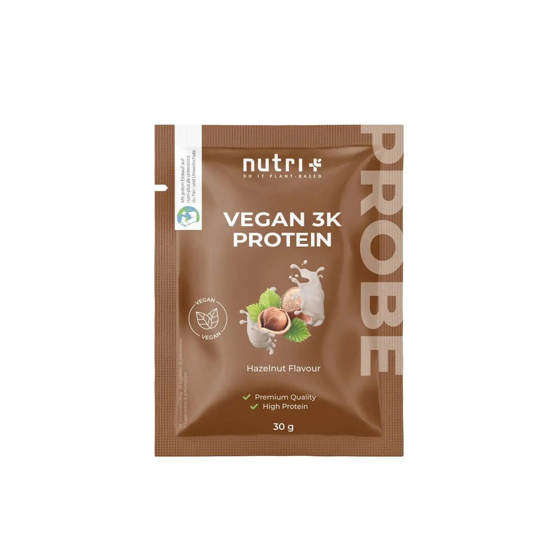 NUTRI+ Vegan 3K Protein sample sachet 30 g - Hazelnut 2/3