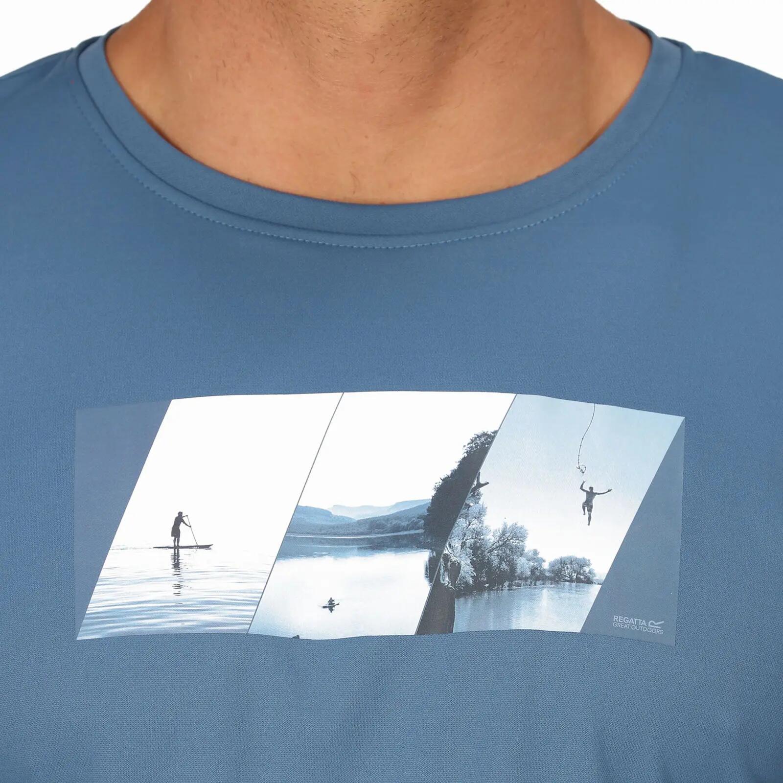 Camiseta de manga corta para hombre Regatta Fingal vii en color azul 4/7
