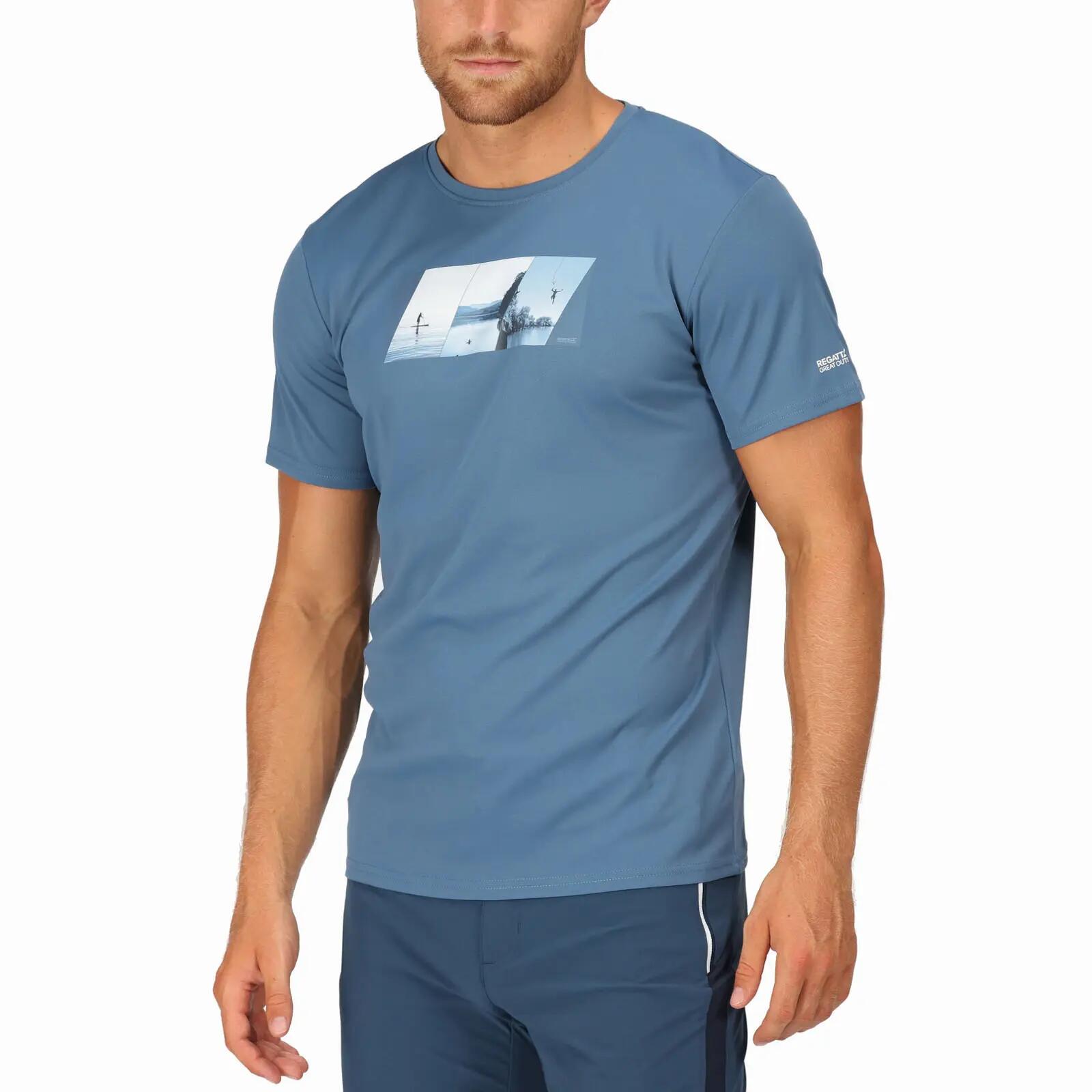 Camiseta de manga corta para hombre Regatta Fingal vii en color azul 3/7