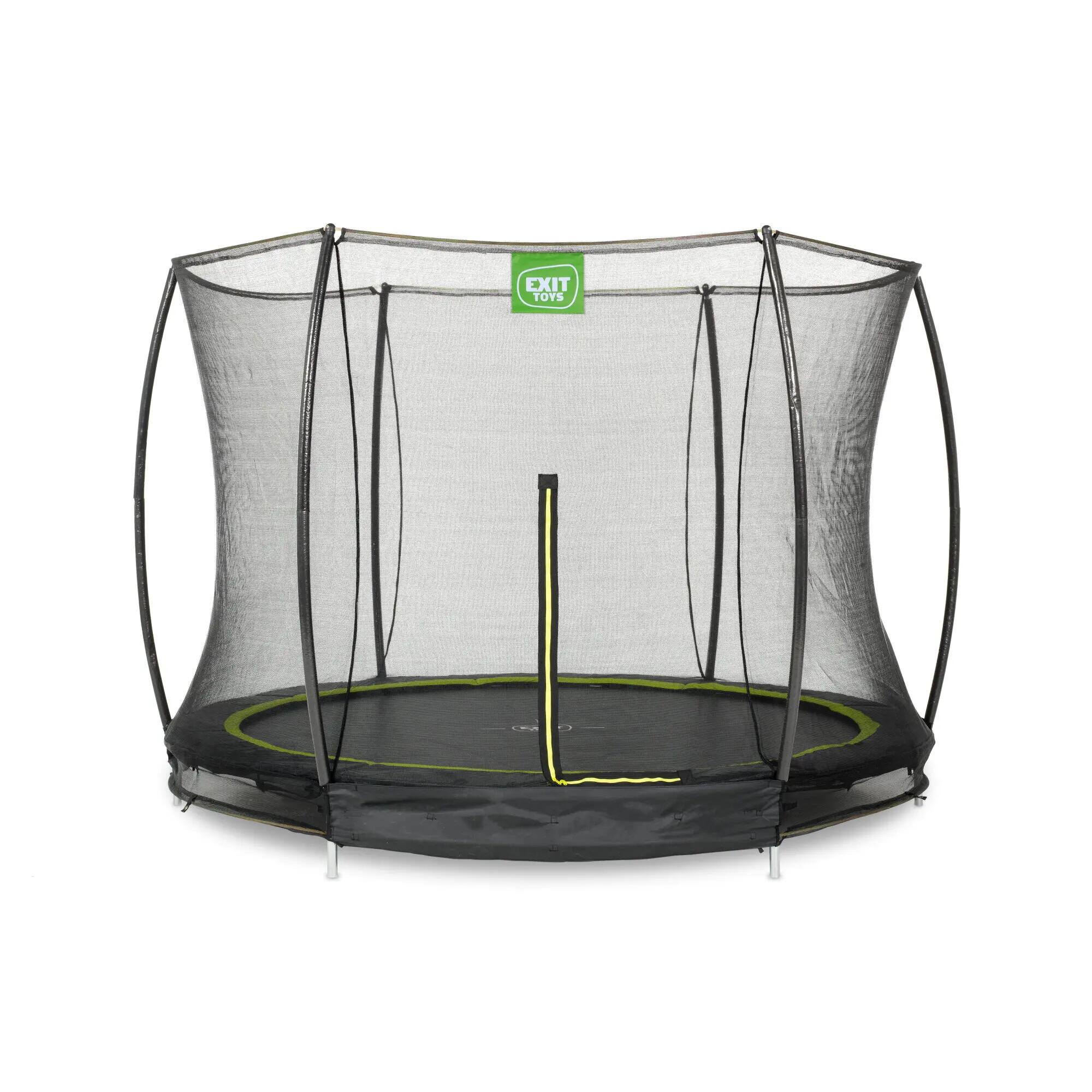 Trampoline inground Silhouette rond ø244cm met veiligheidsnet zwart 1/7