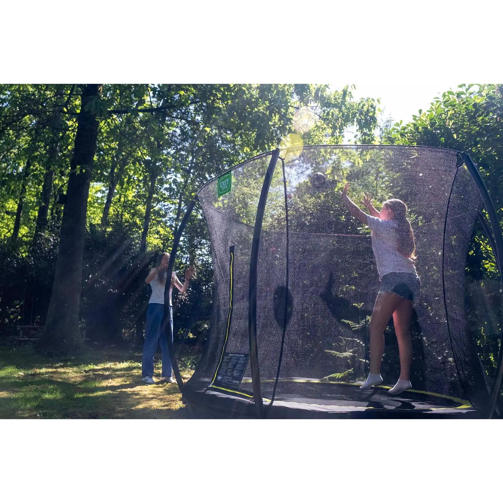 Trampoline inground Silhouette rond ø244cm met veiligheidsnet zwart 4/7