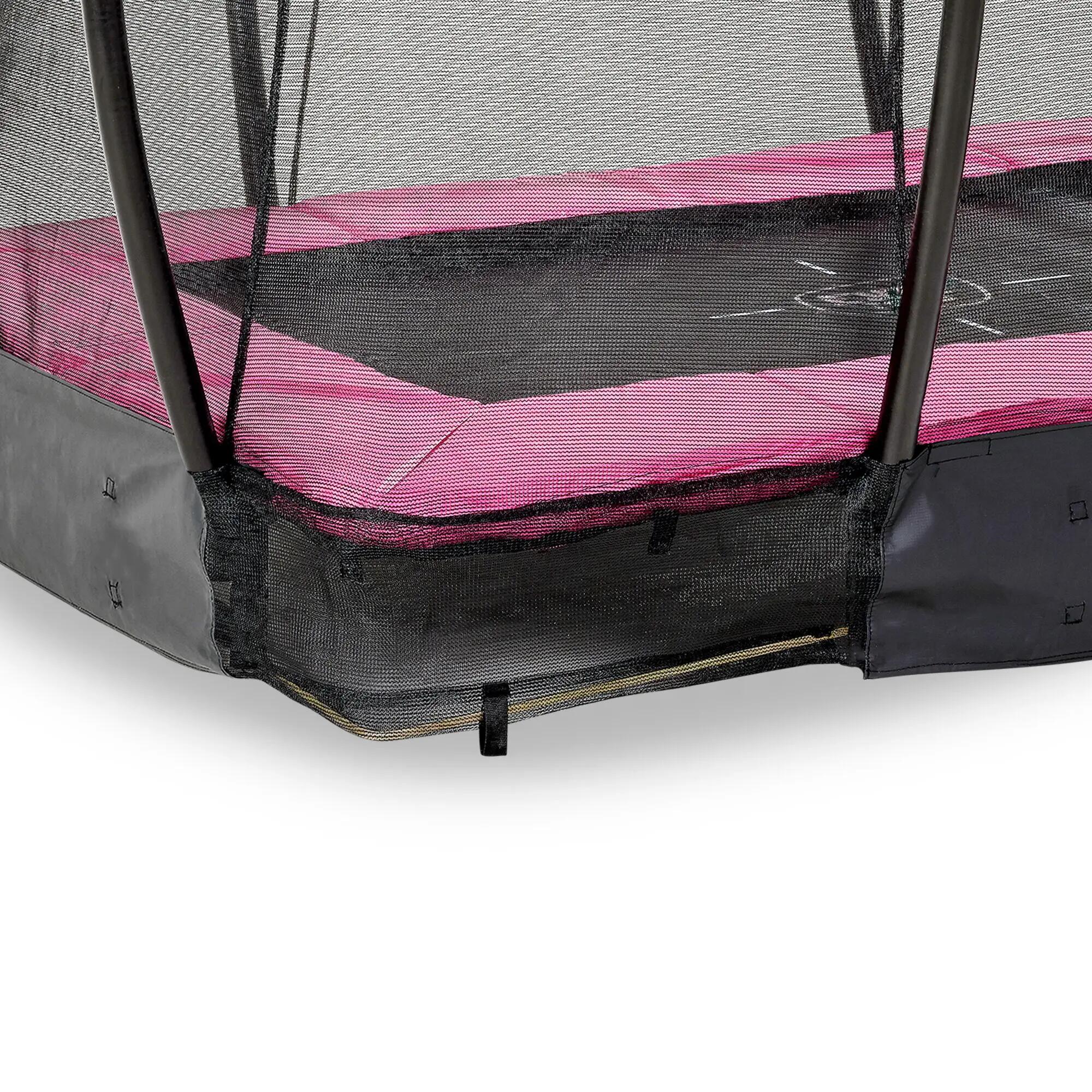 Trampoline inground kinderen Silhouette 153x214cm met veiligheidsnet roze 5/7