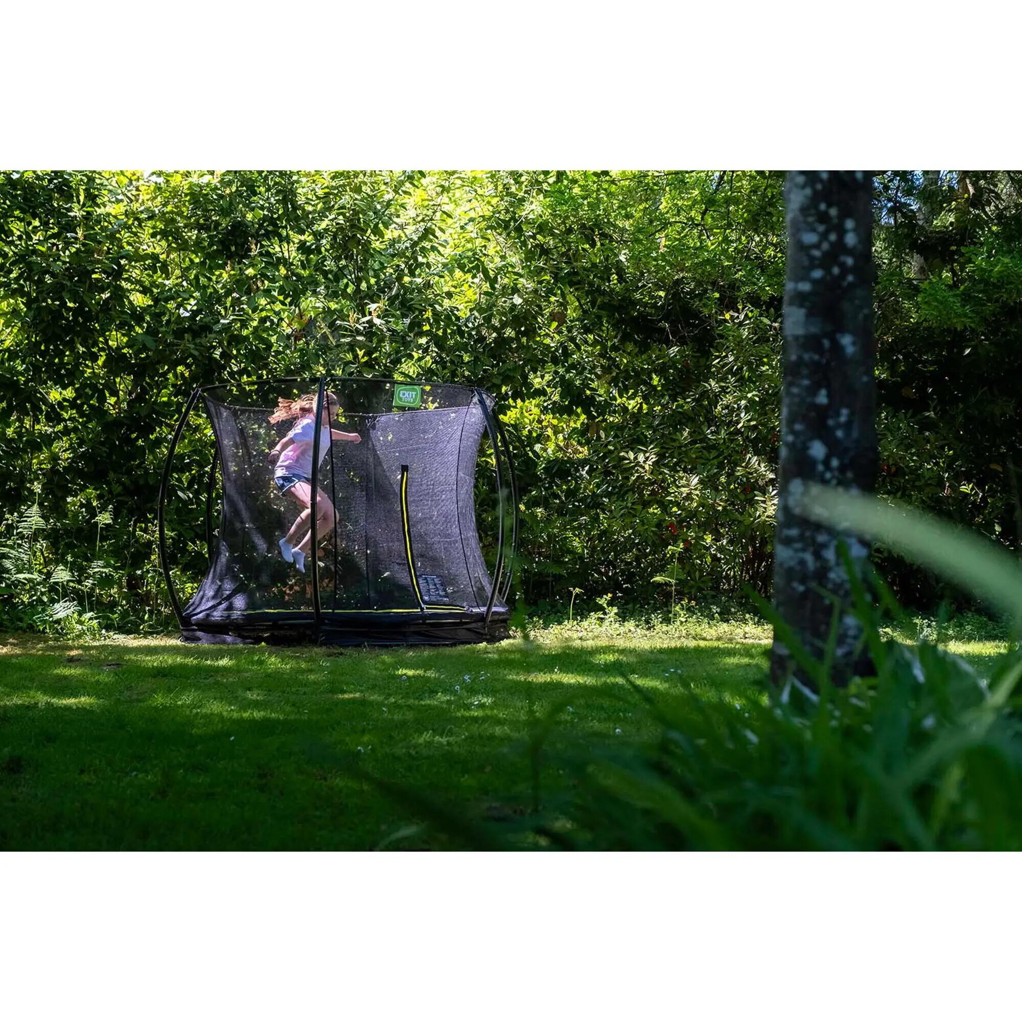 Trampoline inground Silhouette rond ø244cm met veiligheidsnet zwart 3/7