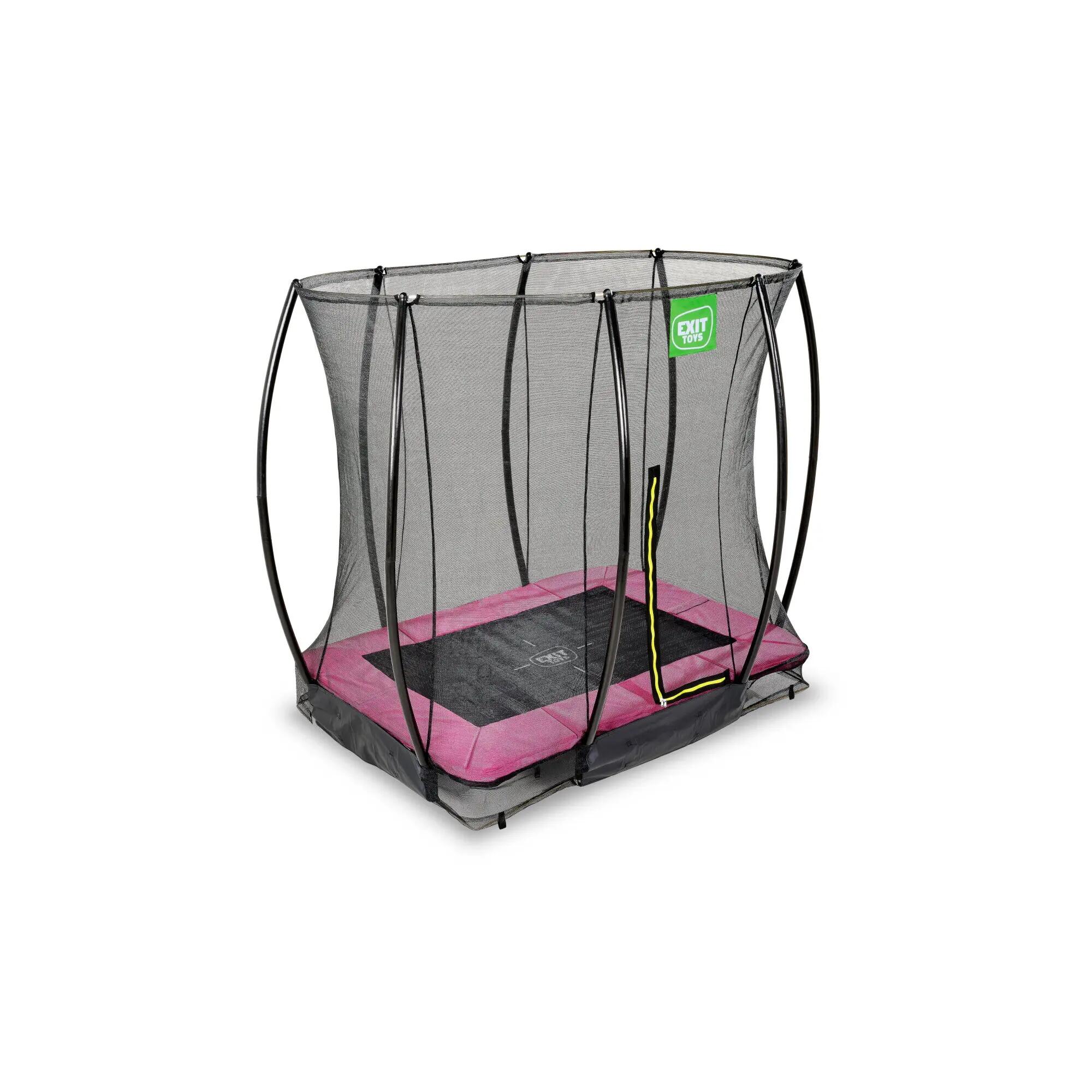 Trampoline inground kinderen Silhouette 153x214cm met veiligheidsnet roze 3/7