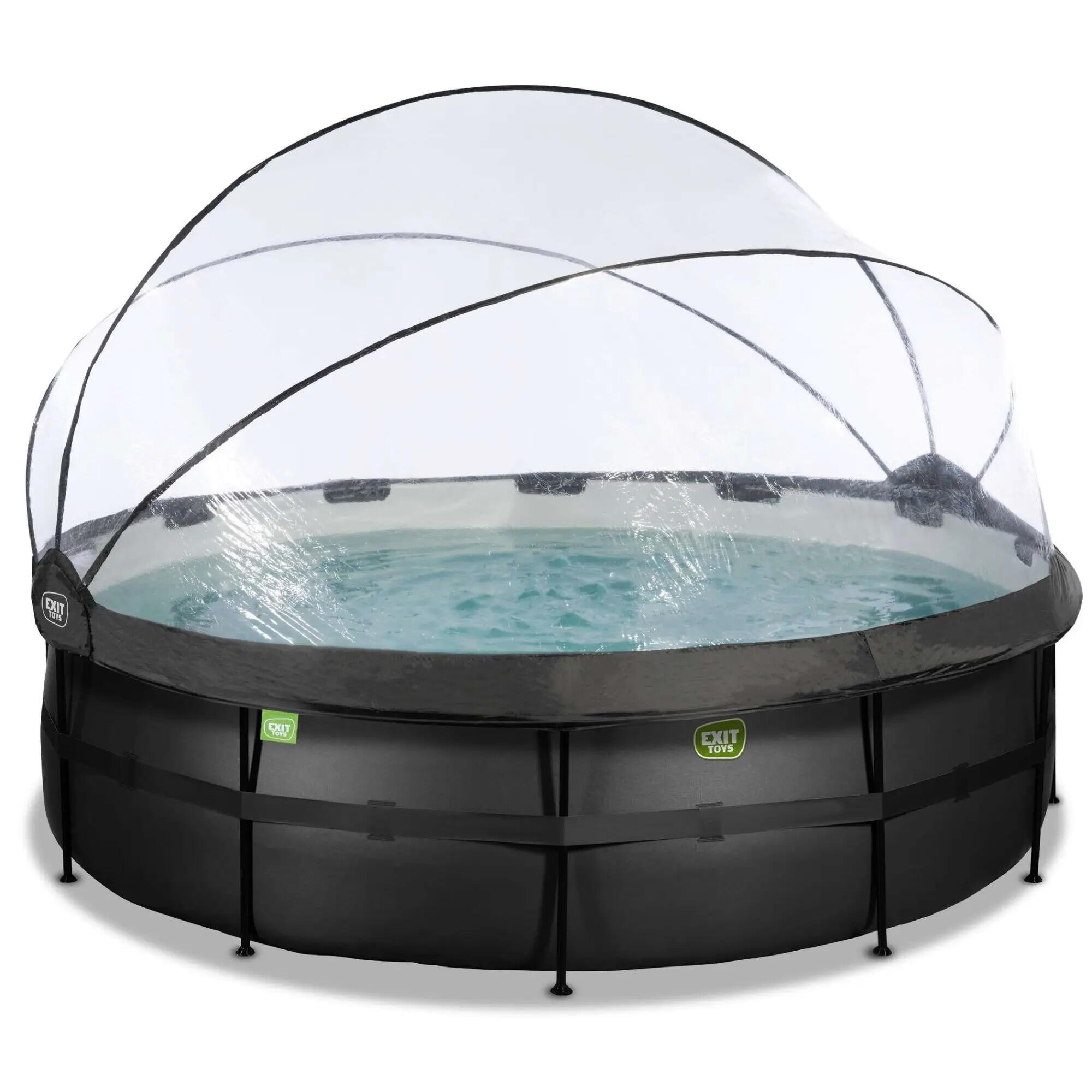 Piscina EXIT Black Leather ø450x122cm con pompa filtro a sabbia e copertura - 2/7