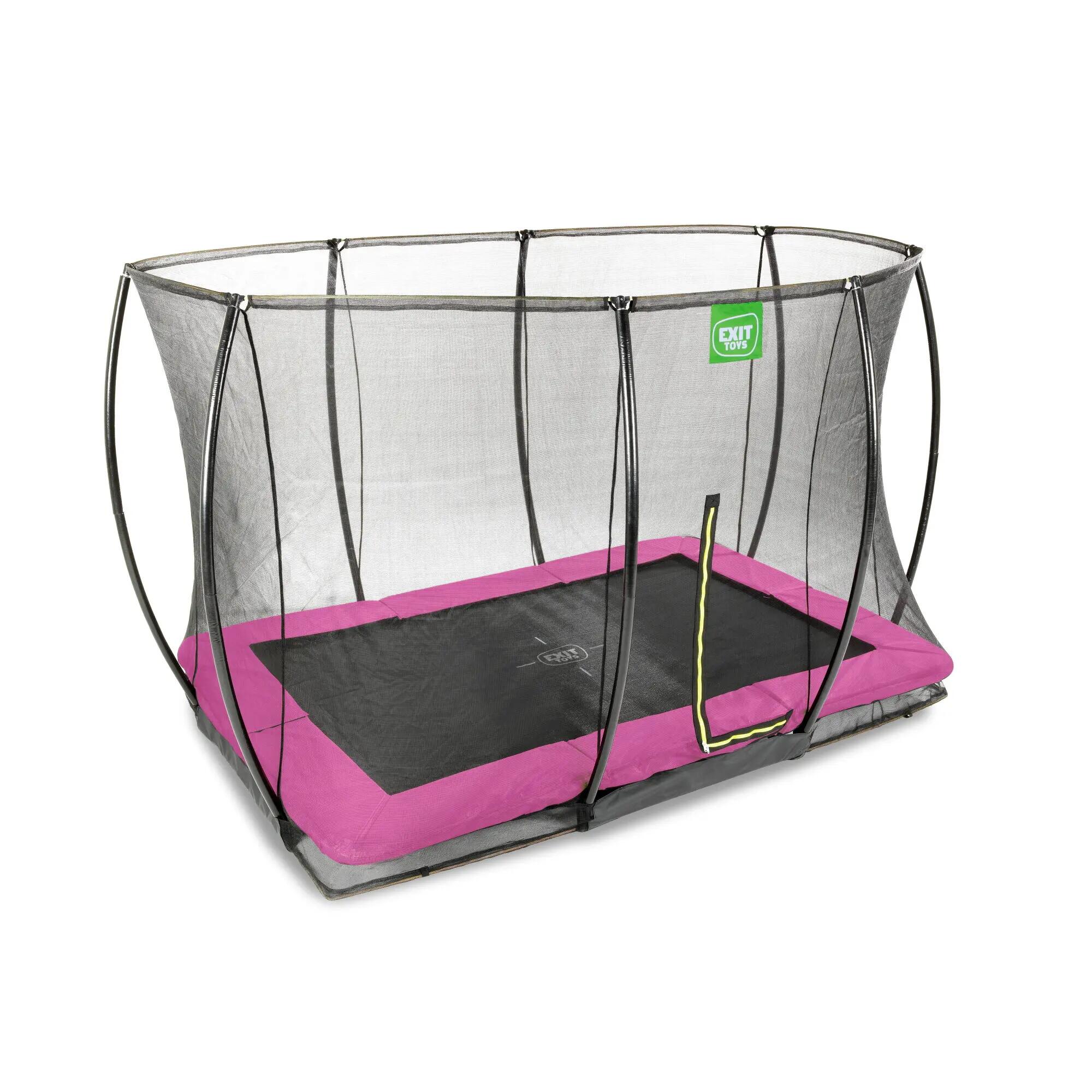 Trampoline inground kinderen Silhouette 214x305cm met veiligheidsnet roze 3/7