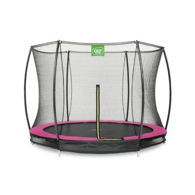Trampoline inground kinderen rond ø244cm met veiligheidsnet roze
