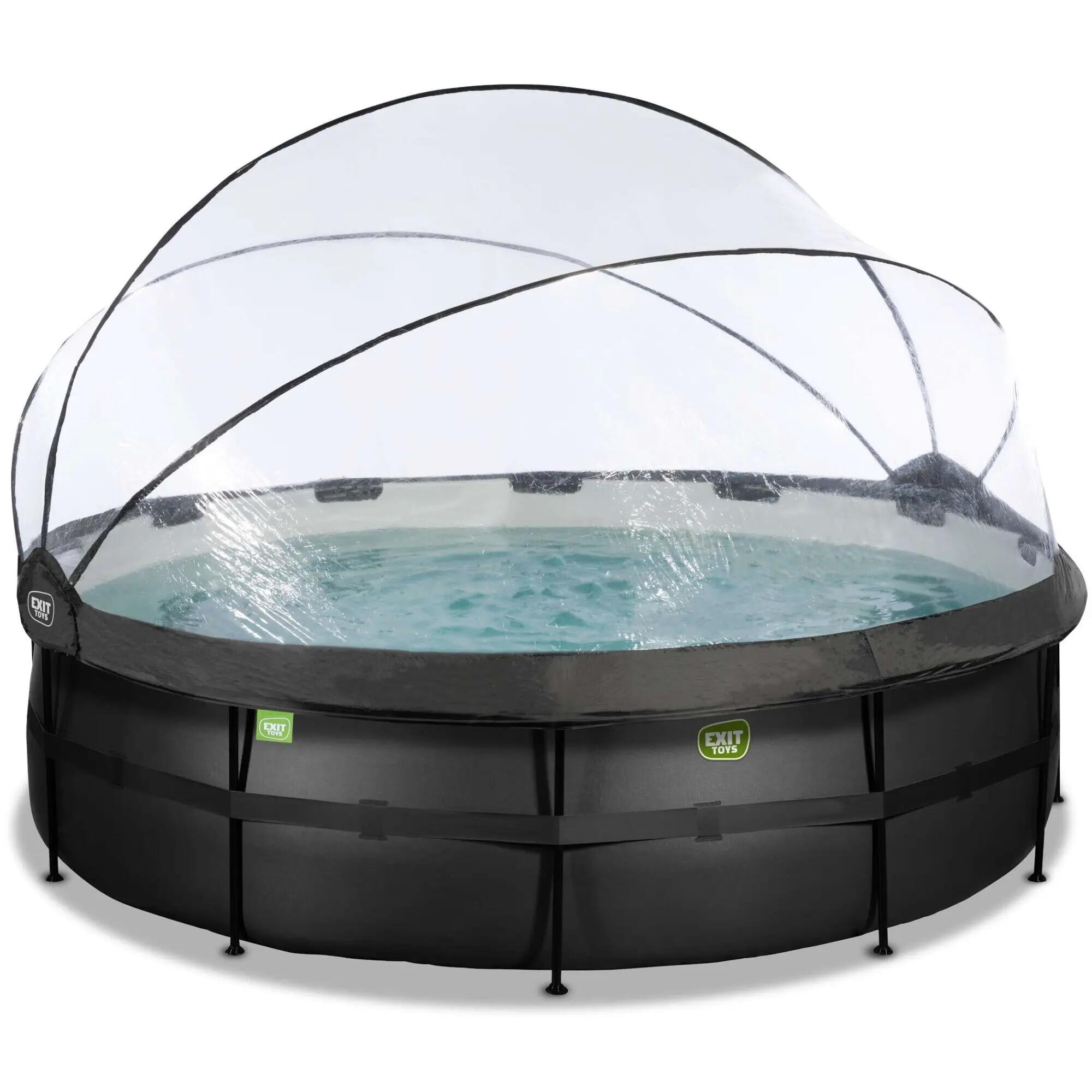 Piscina ø488x122cm con cúpula y bomba de filtrado de arena y 2/7