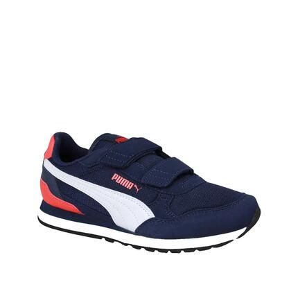 Baskets de sport Puma ST Runner V4 pour enfants, mesh et suède, bleu marine