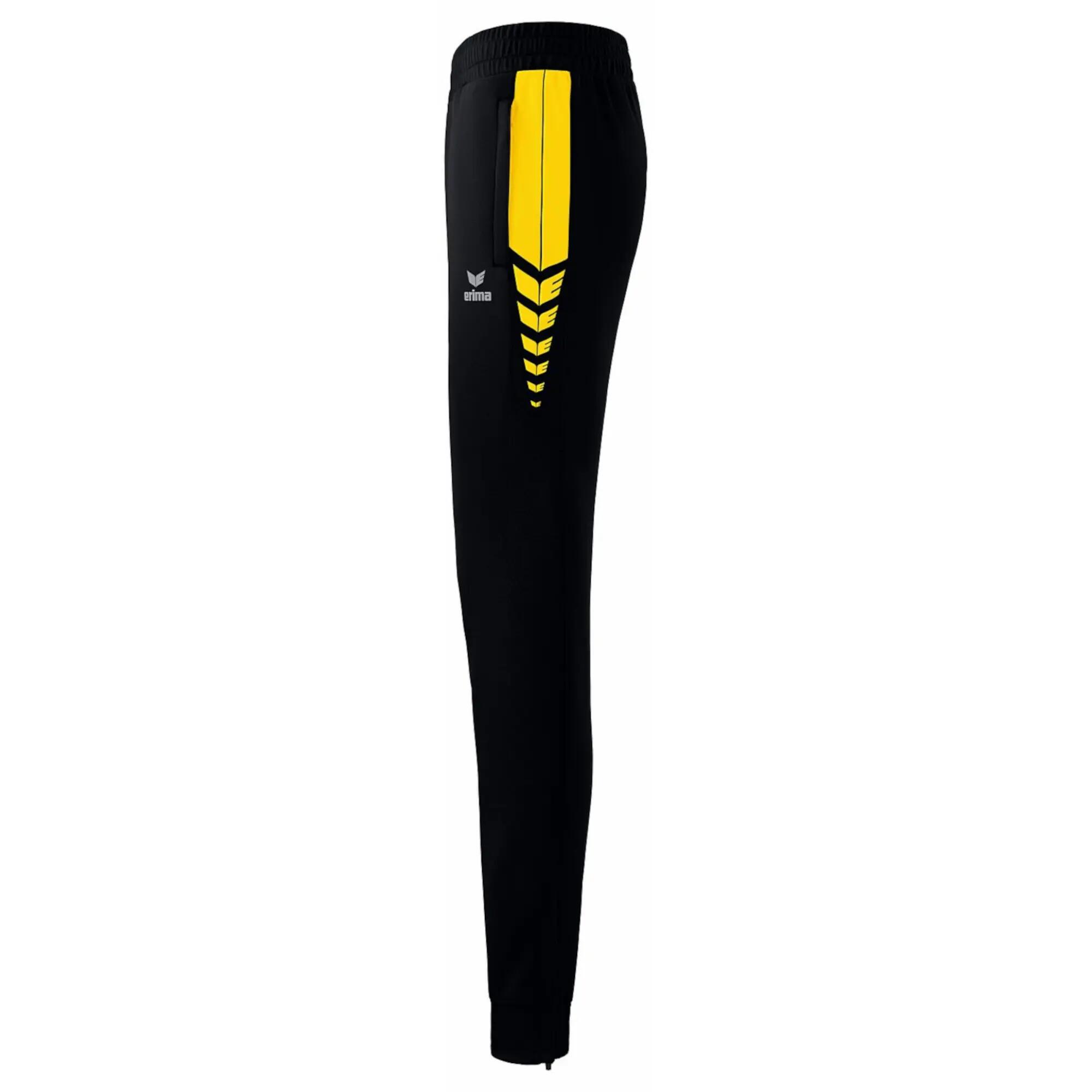Pantalon - entraînement - femmes - jambes fuselées - Six Wings - noir/jaune 9/9