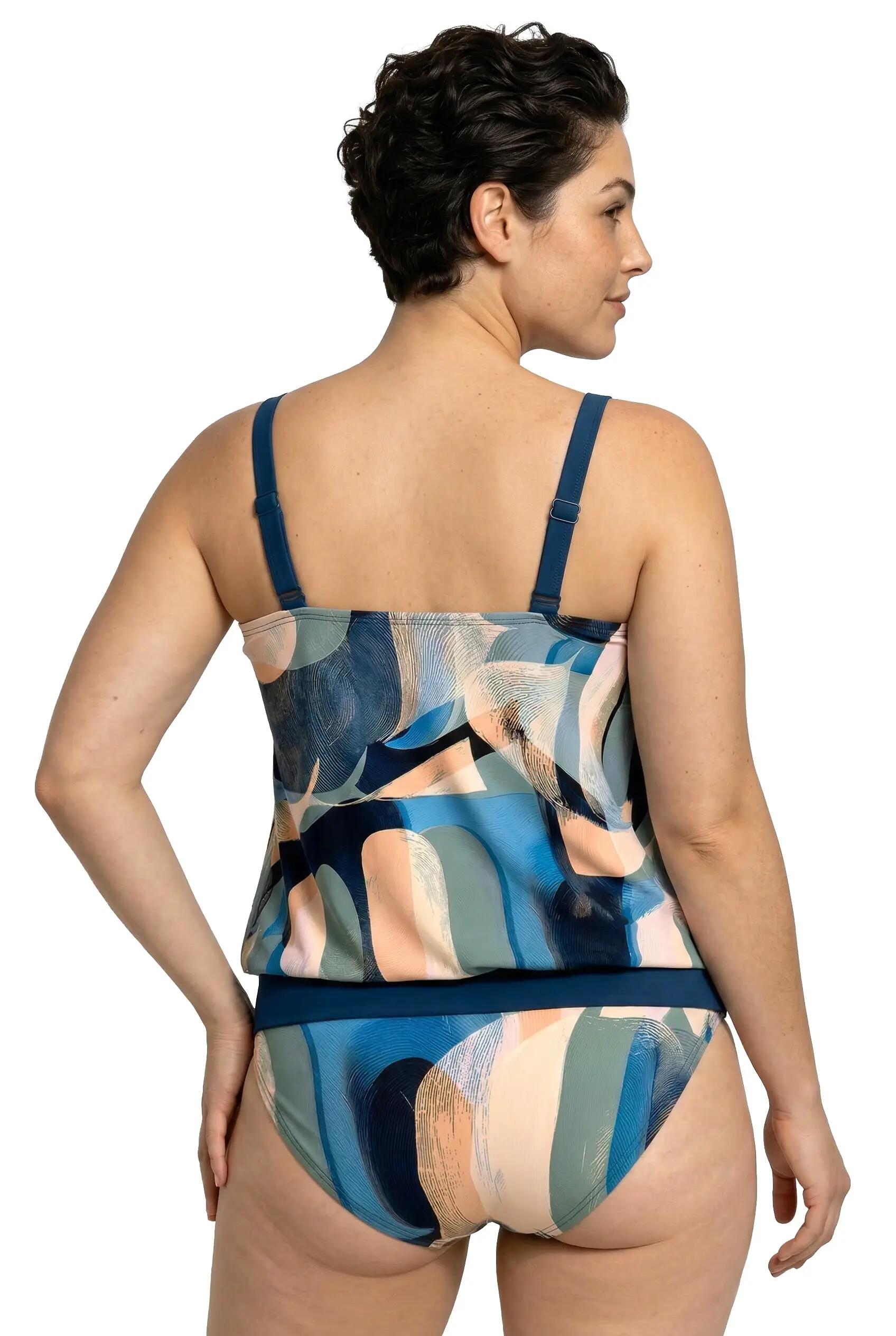 Femme Tankini avec bonnets souples base élastique et anneau fantaisie 3/13