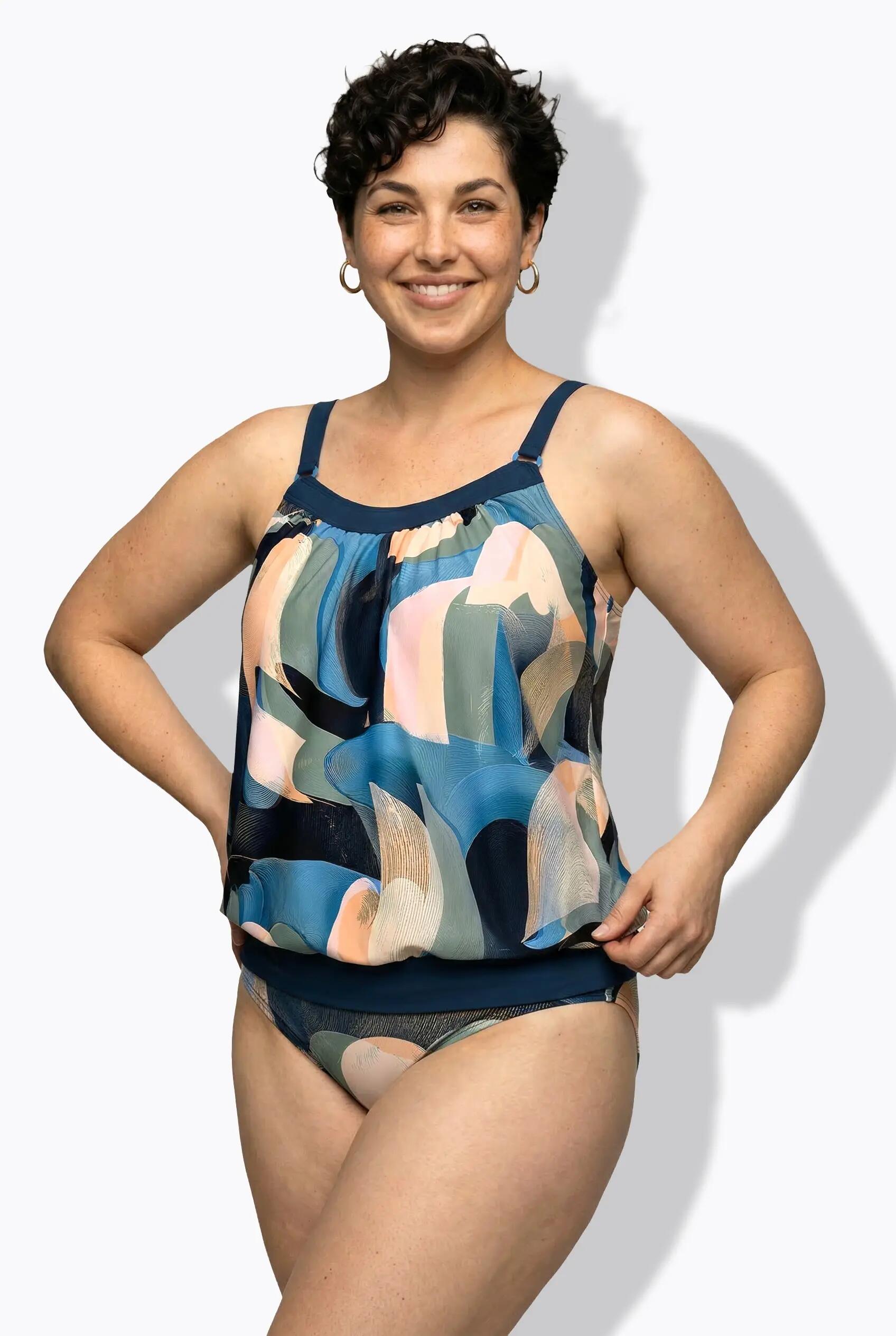 Femme Tankini avec bonnets souples base élastique et anneau fantaisie 10/13
