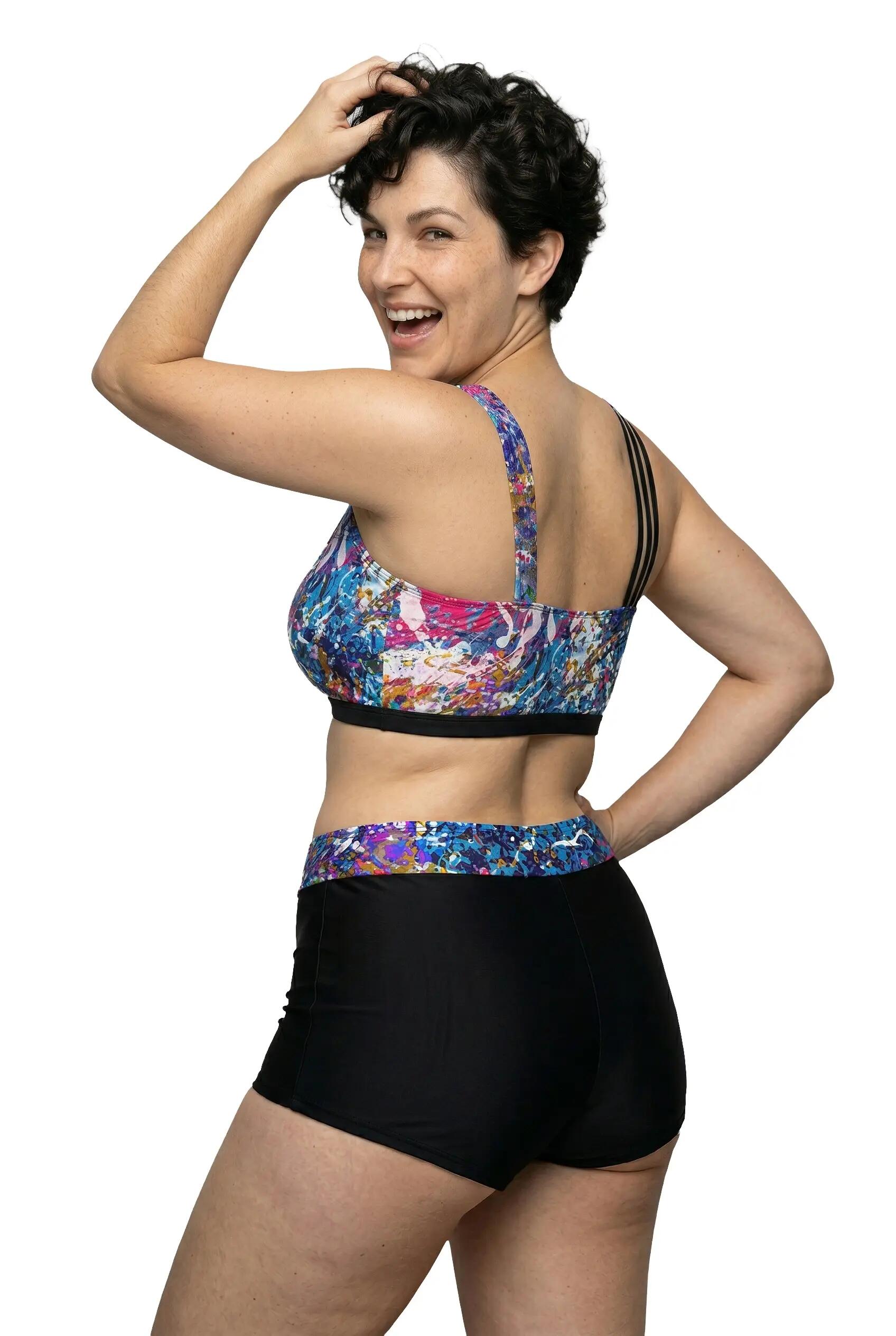 Damen Bikini Glitzerdruck Softcups Dreierträger 4/13