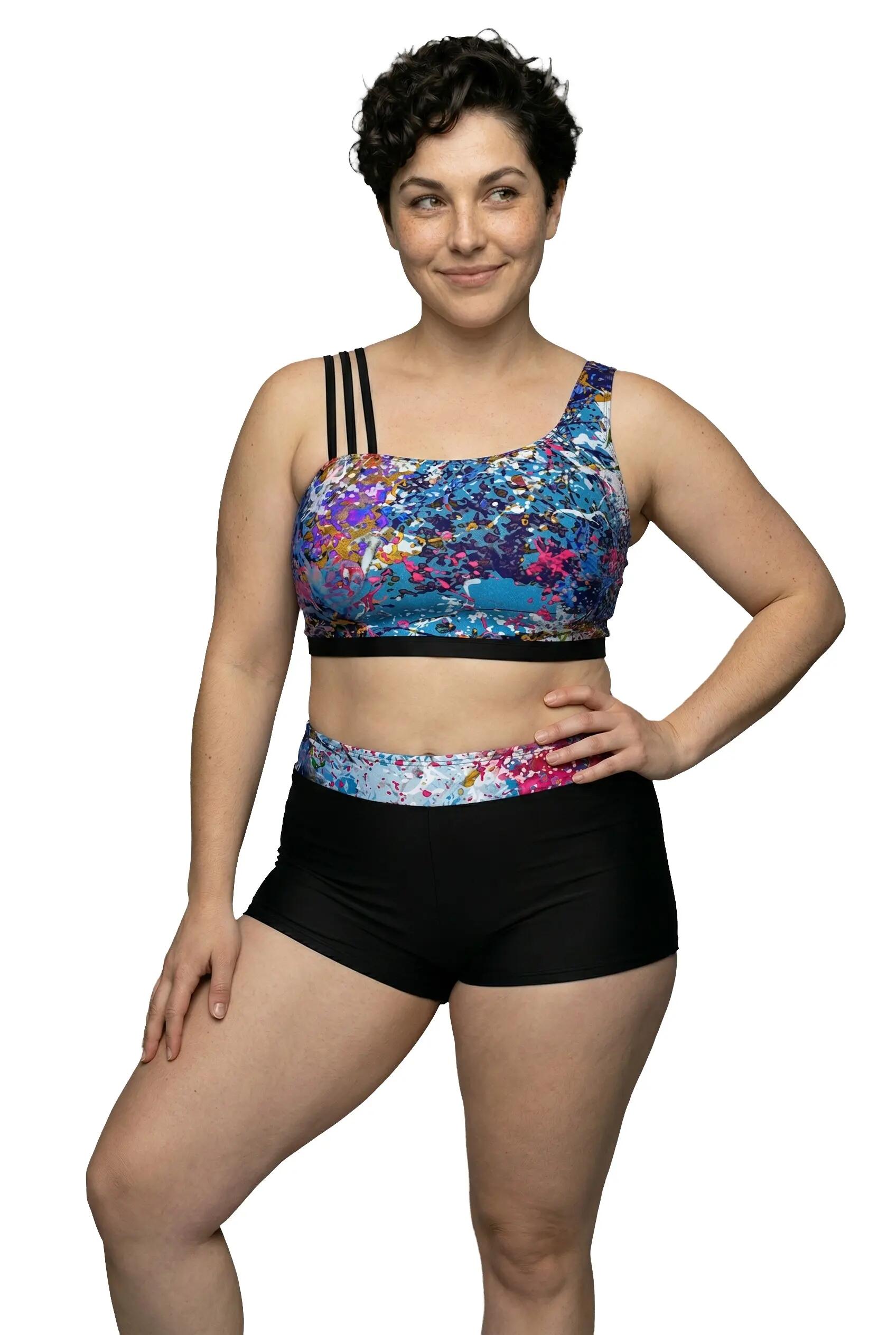 Damen Bikini Glitzerdruck Softcups Dreierträger 2/13