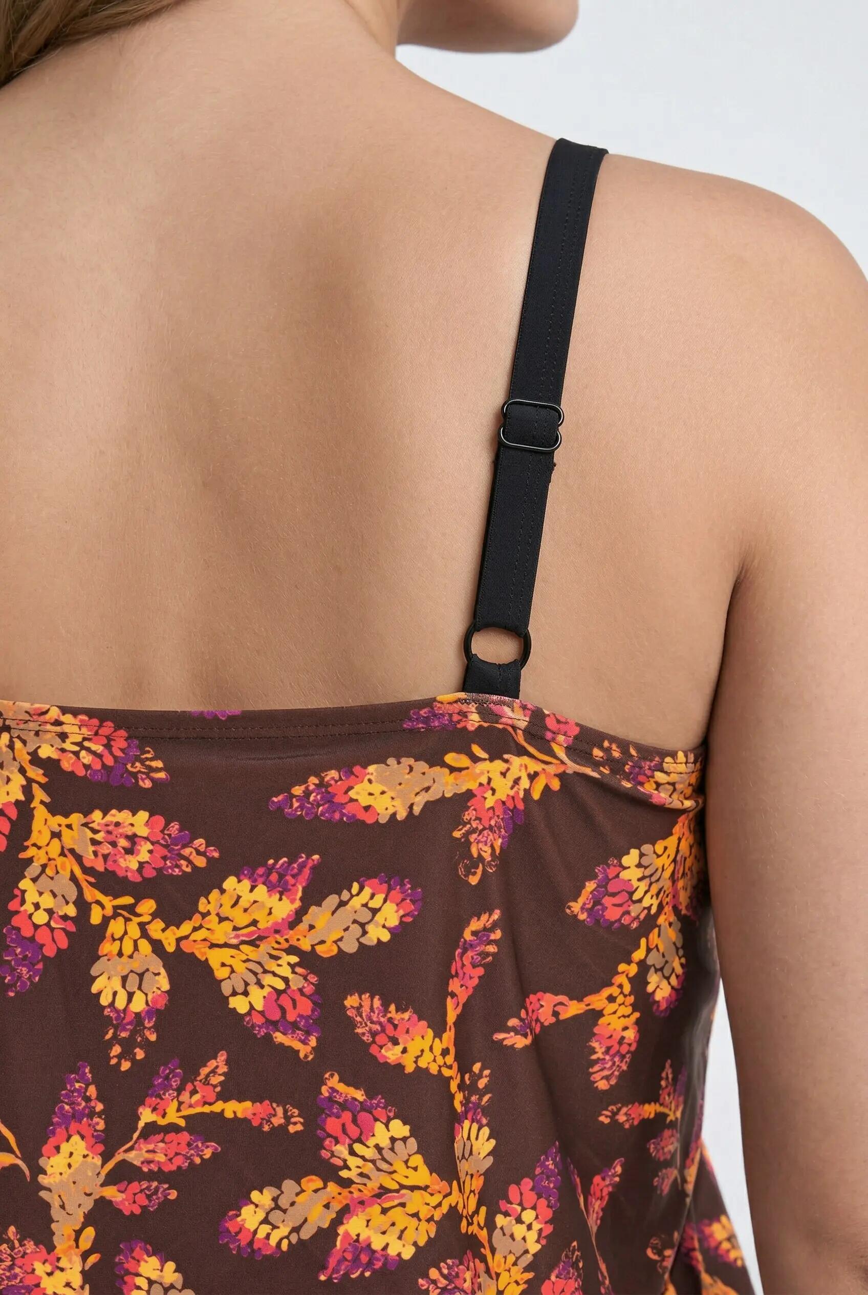 Femme Tankini motif feuilles bonnets souples et bretelles réglables 9/13